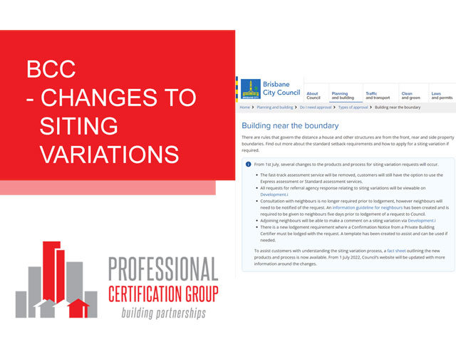 bcc changes to siting variations